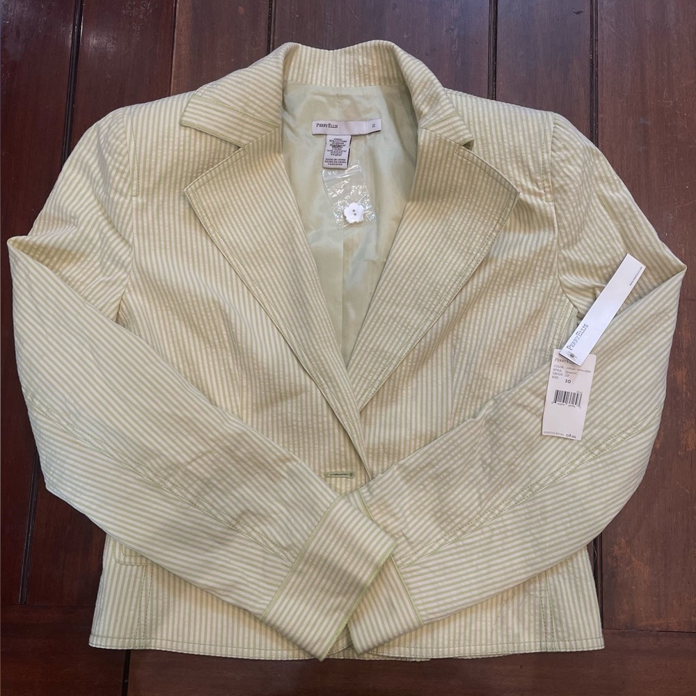 Perry Ellis Mint Green Striped Blazer